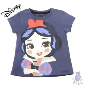 Snow White Round-Neck Cotton T-shirt - KawaiWorld
