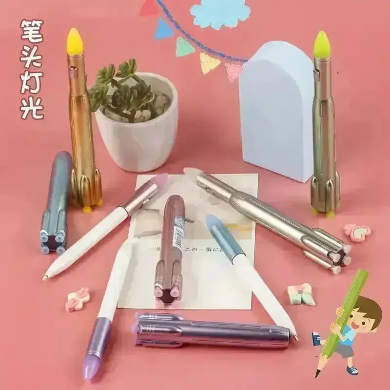 Space Rocket Glowing Ball Pen - KawaiWorld