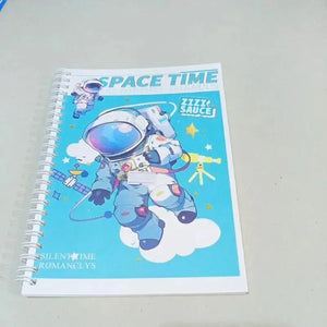 Space Time Astronaut Themed A5 Spiral Notebook - Bear Hugs
