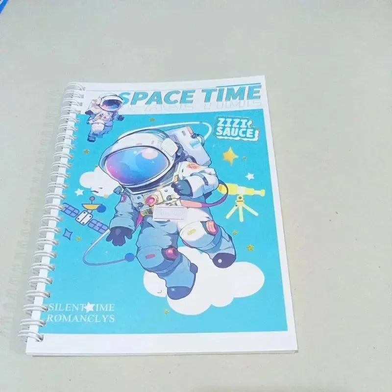 Space Time Astronaut Themed A5 Spiral Notebook - Bear Hugs