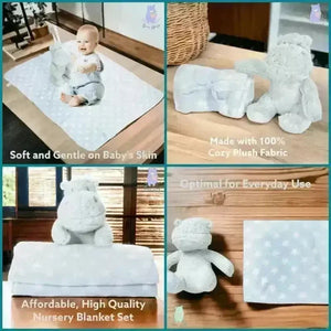 Super Soft Hippo Cozy Plush Toy with Blanket - KawaiWorld