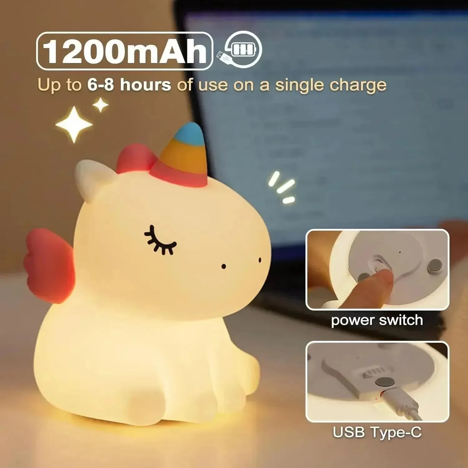 Uni Glow Unicorn Night Lamp - KawaiWorld