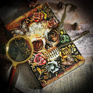 Vintage 3D Skull Embossed Notebook - Bear Hugs
