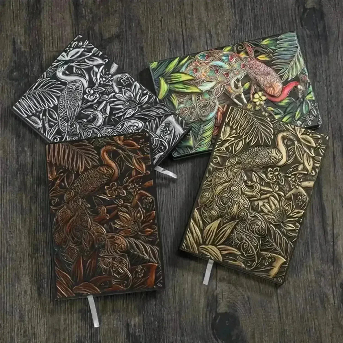 Vintage Peacock 3D Notebook - Bear Hugs
