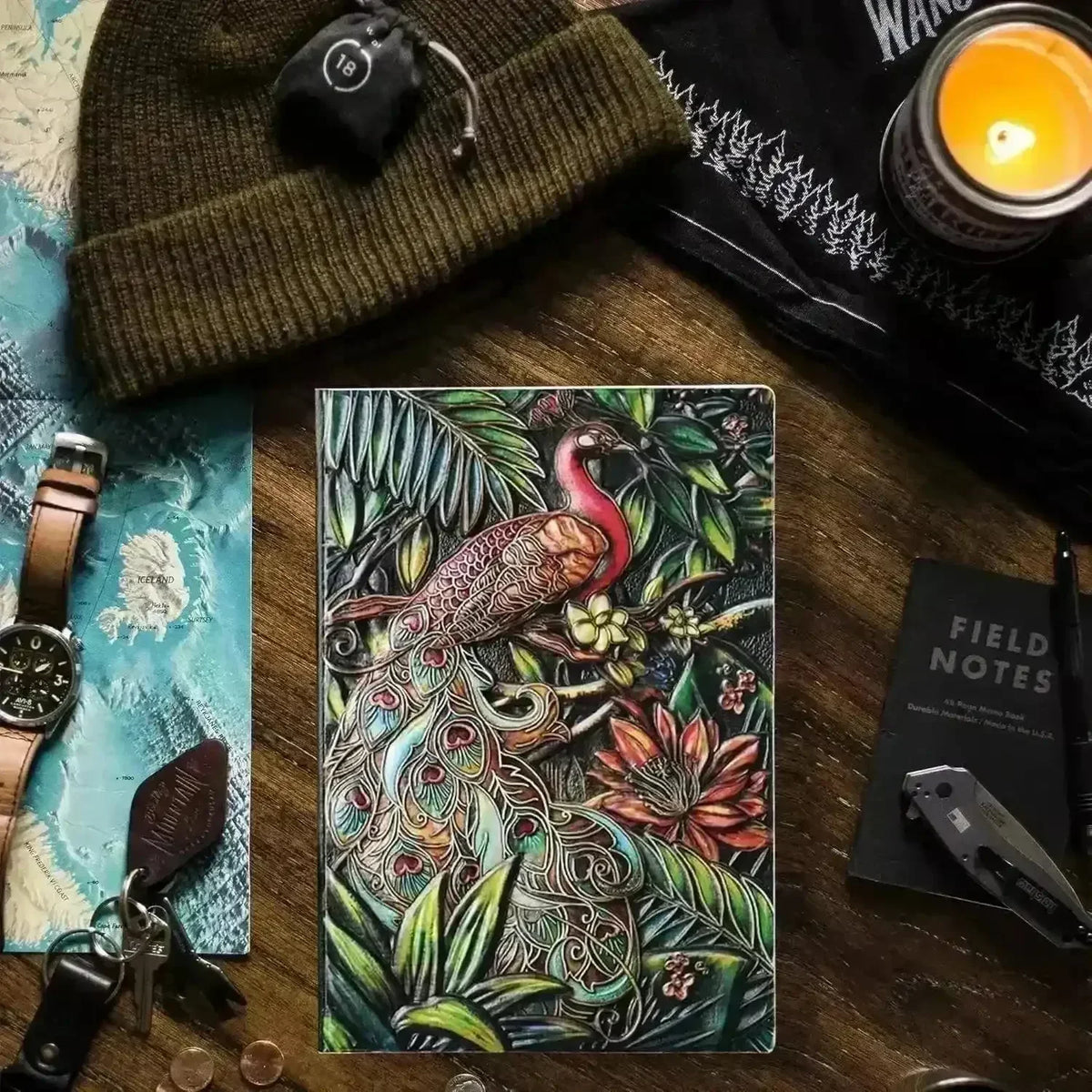 Vintage Peacock 3D Notebook - Bear Hugs