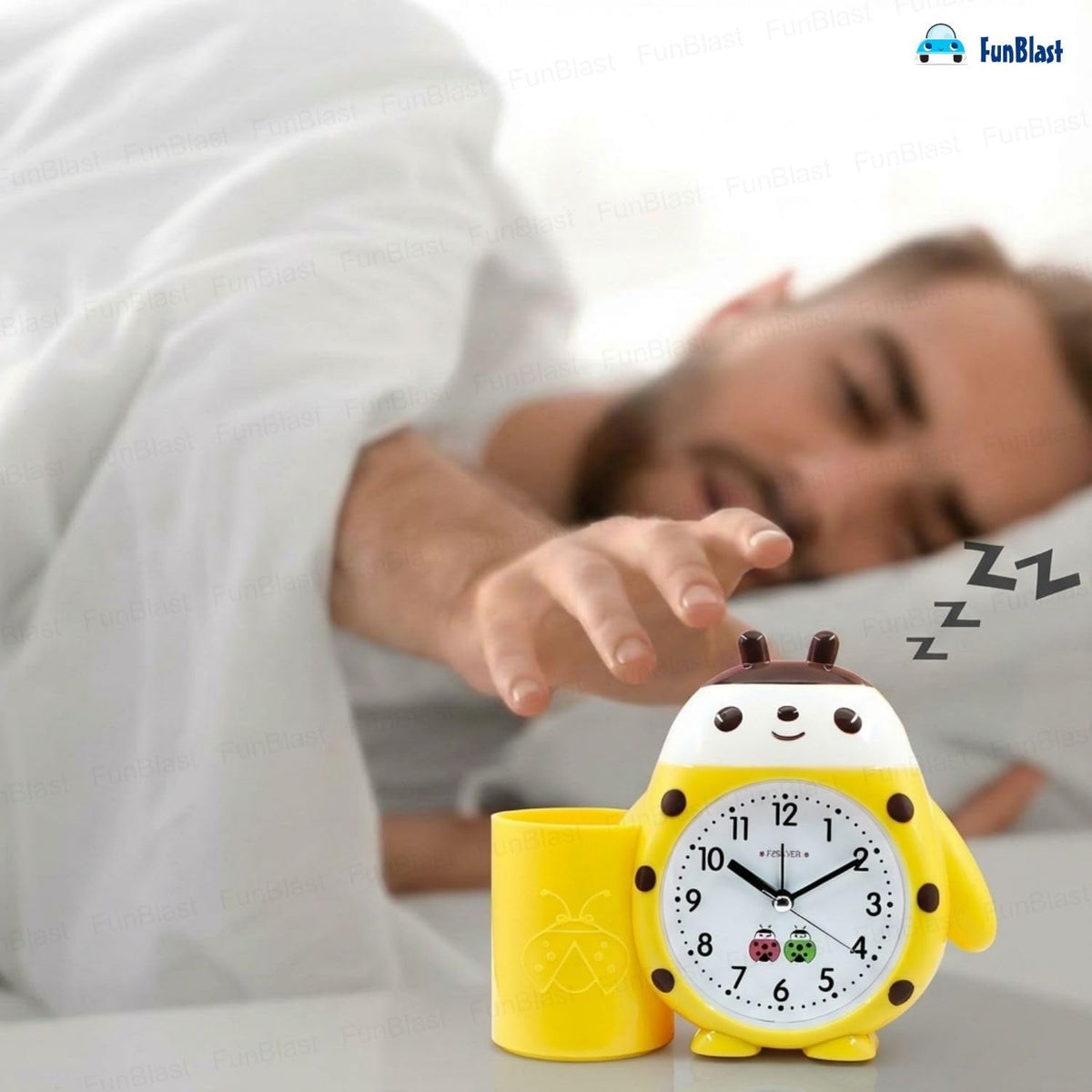 Playful Ladybug Alarm Clock & Stationery Organizer