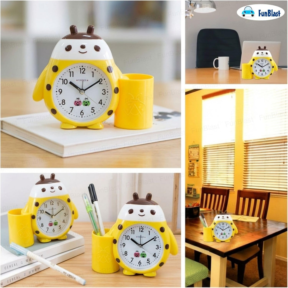 Playful Ladybug Alarm Clock & Stationery Organizer