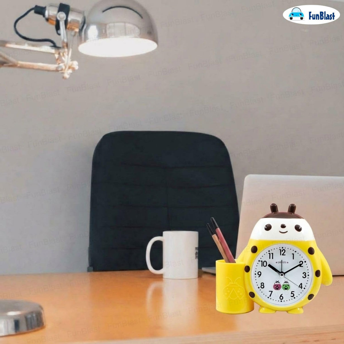 Playful Ladybug Alarm Clock & Stationery Organizer