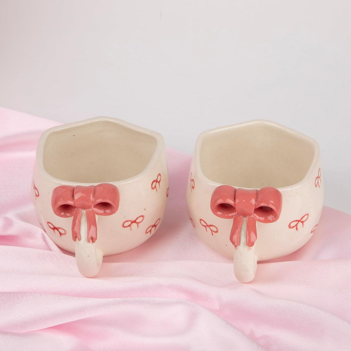 Pink Ribbon 3D Bow Ceramic Cup