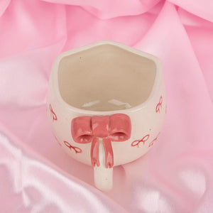 Pink Ribbon 3D Bow Ceramic Cup