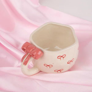 Pink Ribbon 3D Bow Ceramic Cup