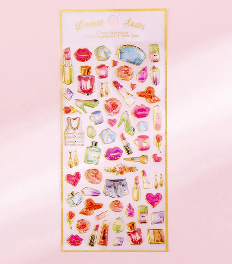 Parisian Glam Watercolor Sticker Sheets - KawaiWorld
