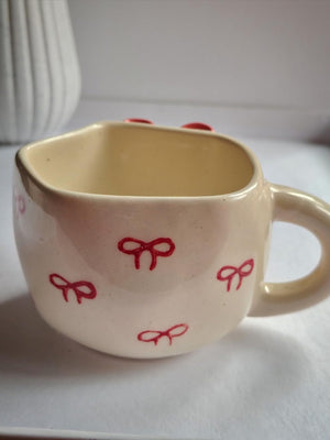 Pink Ribbon 3D Bow Ceramic Cup
