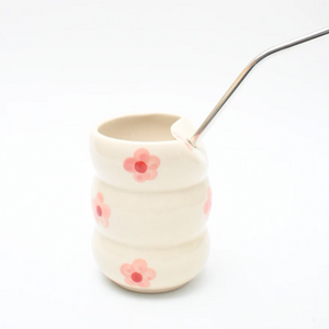 Sweetheart Stackable Ceramic Tumbler with Steel Straw