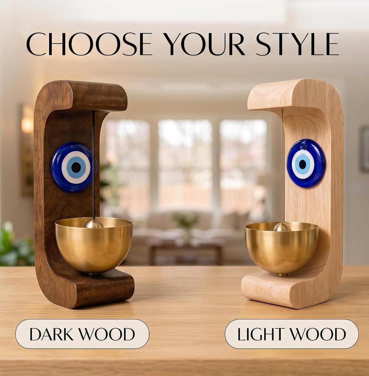 ZenHarmony Om Solid Wood & Brass Magnetic Doorbell