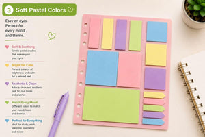 Rainbow Organizer Sticky Note for Students Set of 375 Sheets