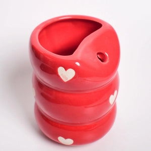 Sweetheart Stackable Ceramic Tumbler with Steel Straw