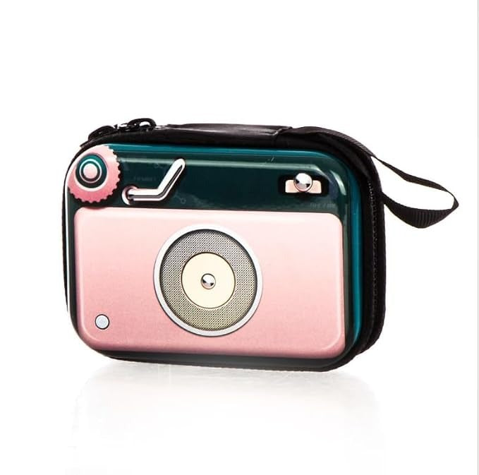 Retro Nostalgia Hard-Shell Mini Pouch & Earphone Organizer