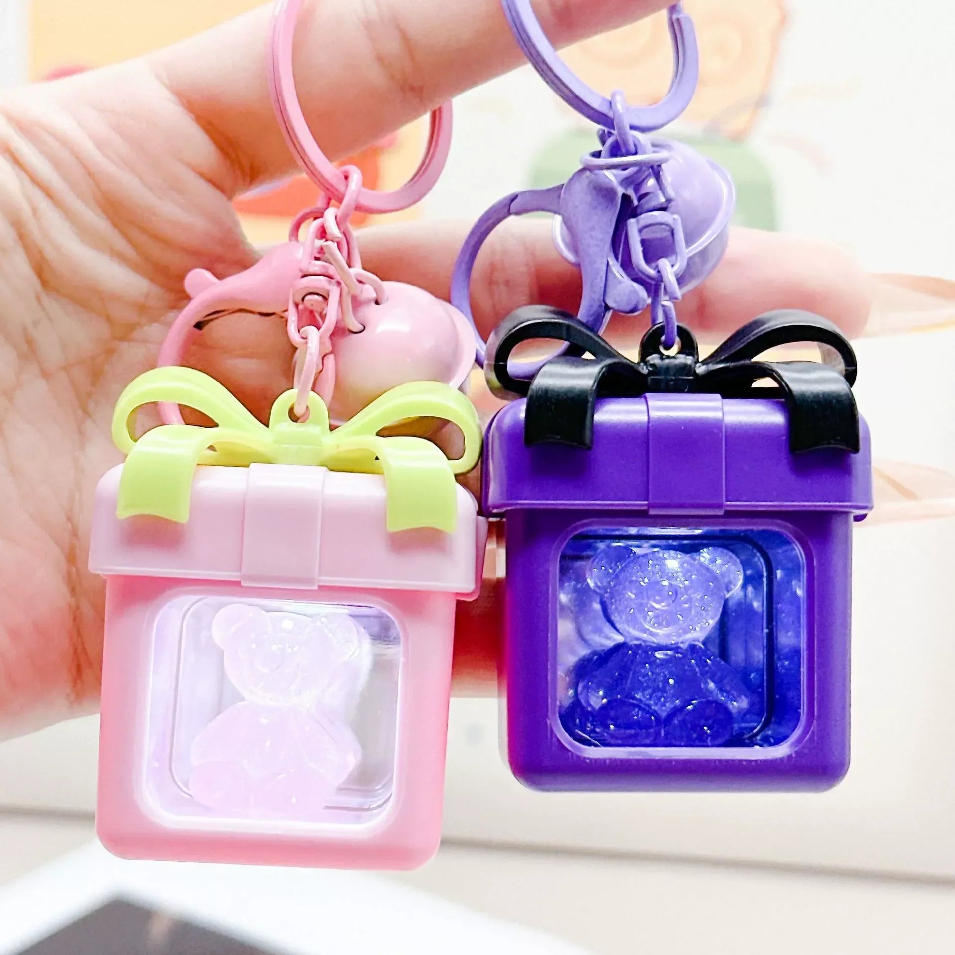 Illuminated Beary Gift Box Keychain - KawaiWorld