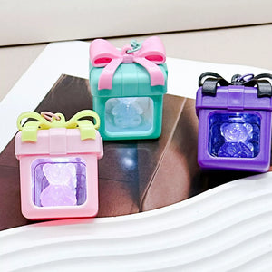Illuminated Beary Gift Box Keychain - KawaiWorld