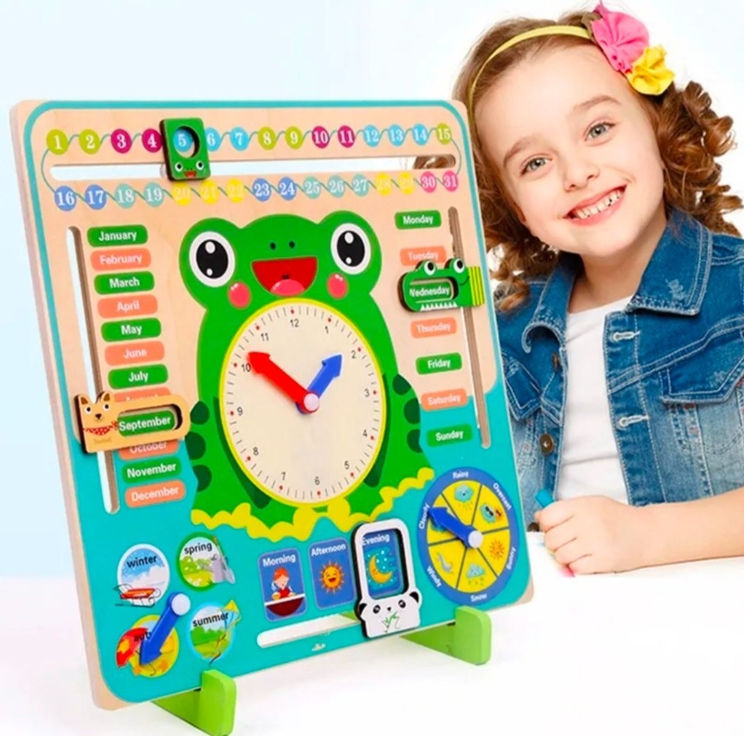 Frog Multifunctional 7-in-1 Calendar Clock