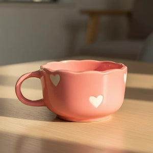 Sweet Romance Scallop Ceramic Bowl-Mug