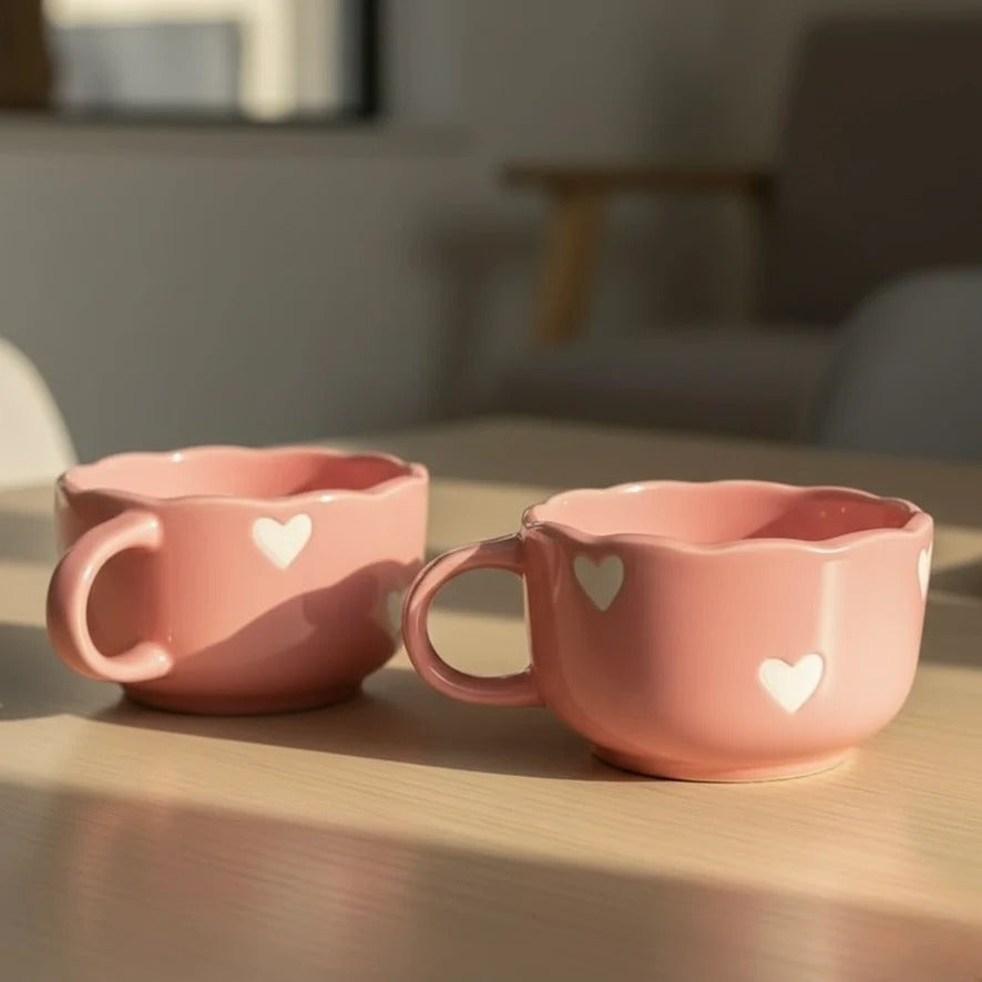 Sweet Romance Scallop Ceramic Bowl-Mug