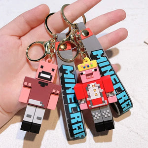 Minecraft Character 3D Silicone Keychain