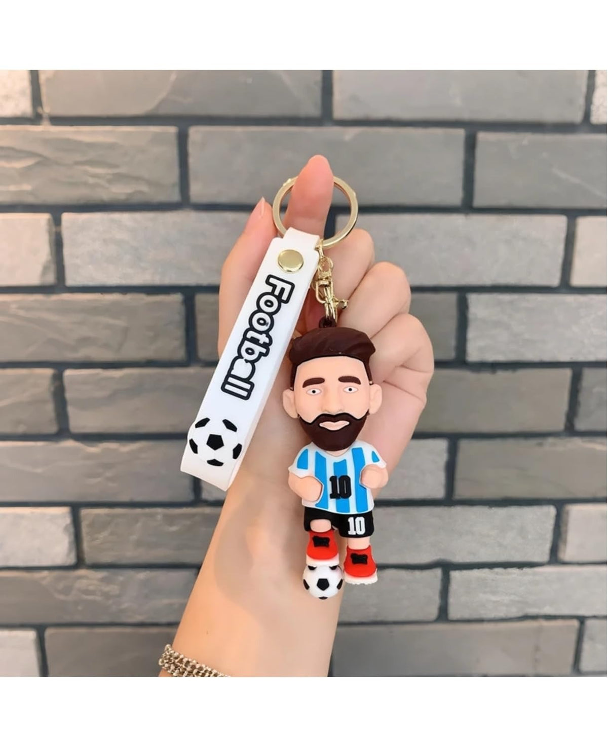 Football Star Player Silicone Keychain