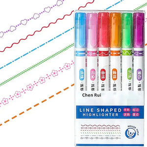 Smooth Glide Linear Highlighter (Set Of 6) - KawaiWorld
