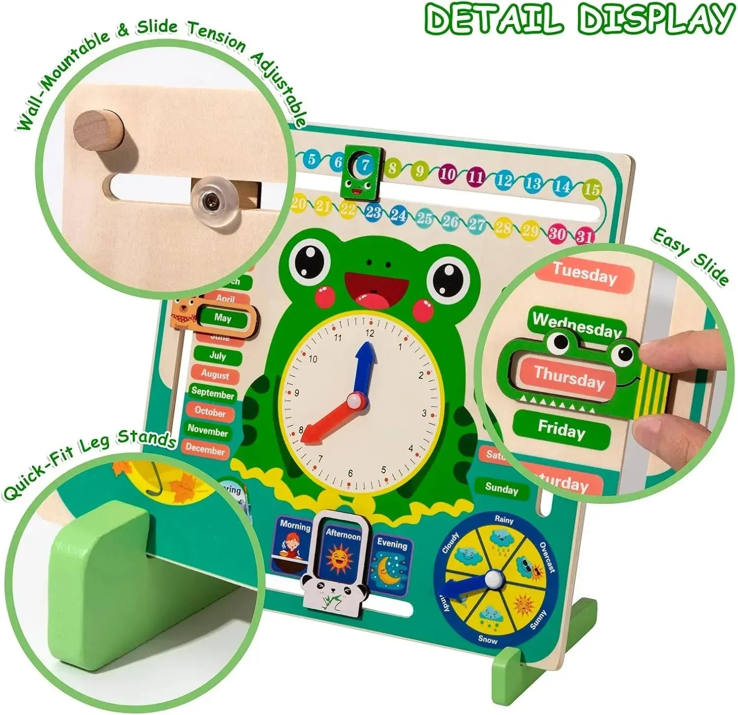 Frog Multifunctional 7-in-1 Calendar Clock - KawaiWorld