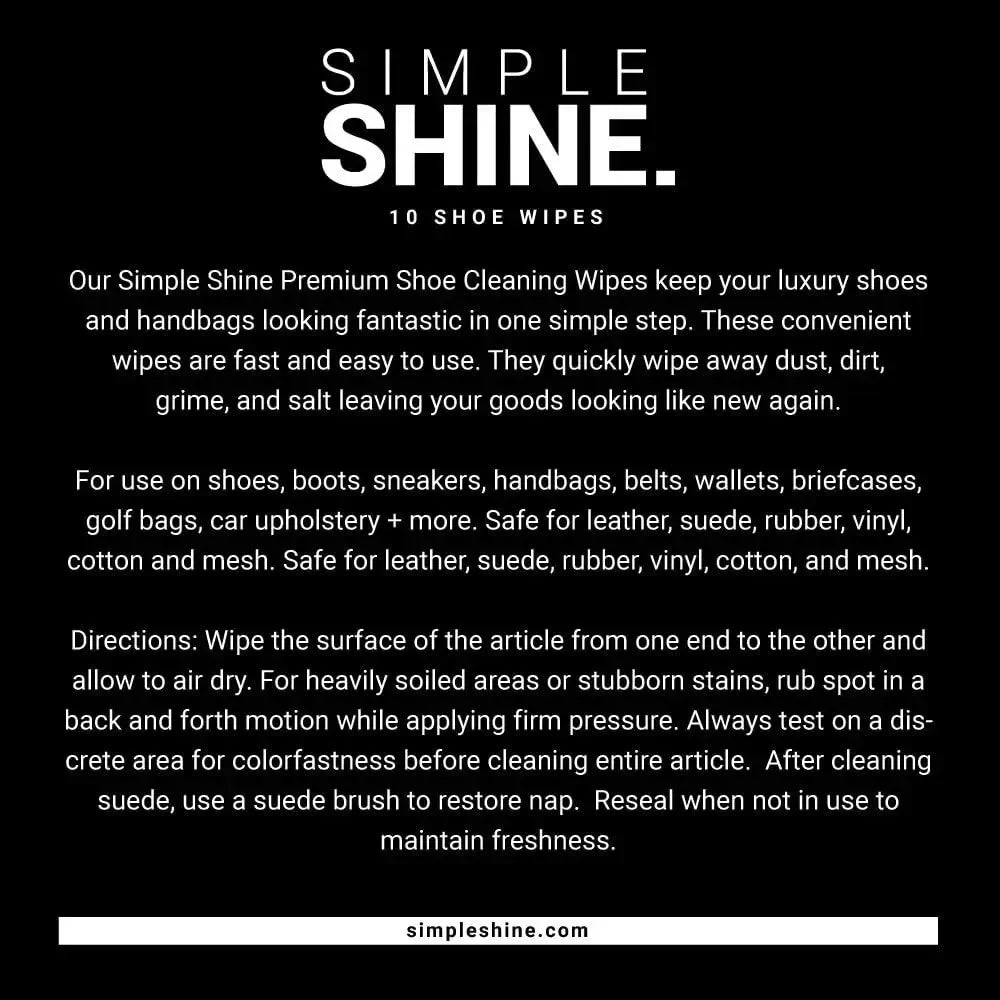 Simple Shine Shoe Cleaning Wipes (Set of 30) - KawaiWorld
