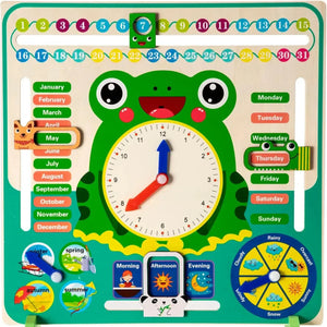 Frog Multifunctional 7-in-1 Calendar Clock - KawaiWorld