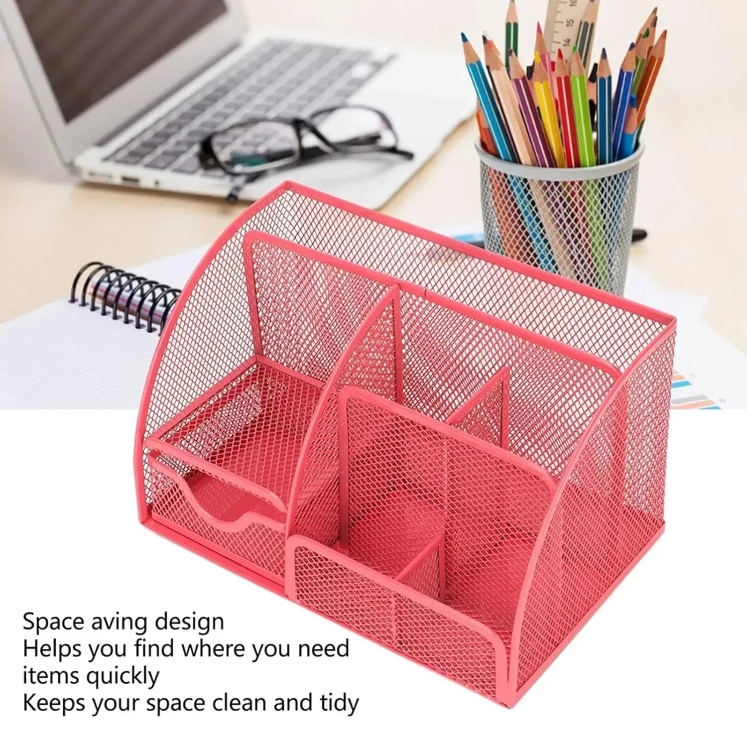 Metal Mesh Multipurpose Desk Organiser - KawaiWorld