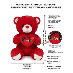 Crimson Love Teddy Bear Plush (40 cm) - KawaiWorld