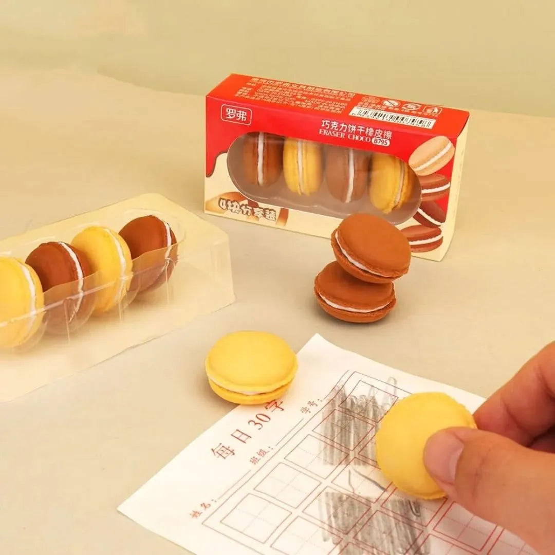 Macaron Take Apart Cookie Erasers (Set of 4) - KawaiWorld