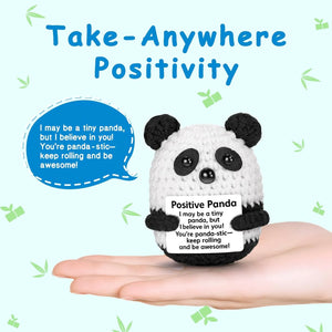 Positive Crochet Panda Keychain