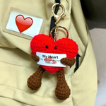 Handmade Positive Crochet Heart Keychain