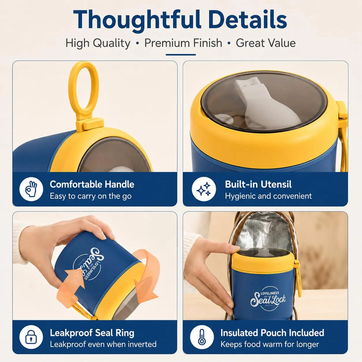 Seal Lock Insulated Bento Lunch Box