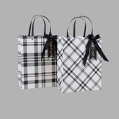 Designer Monochrome Plaid Aesthetic Gift Bag
