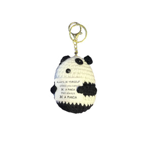 Positive Crochet Panda Keychain