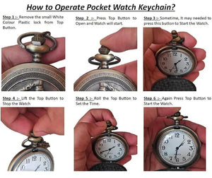 Timeless Vintage Quartz Pocket Watch Keychain - KawaiWorld
