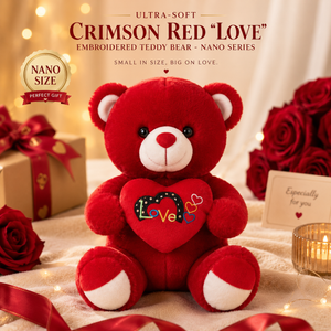 Crimson Love Teddy Bear Plush (40 cm) - KawaiWorld