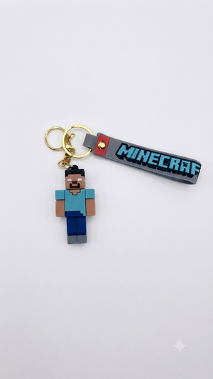 Minecraft Character 3D Silicone Keychain