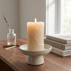 Architectural Geometric Carved Pillar Candle