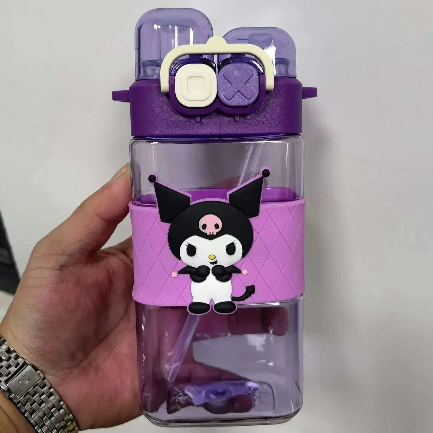 Double-Drink Straw Cup Water Bottle (580 ml)