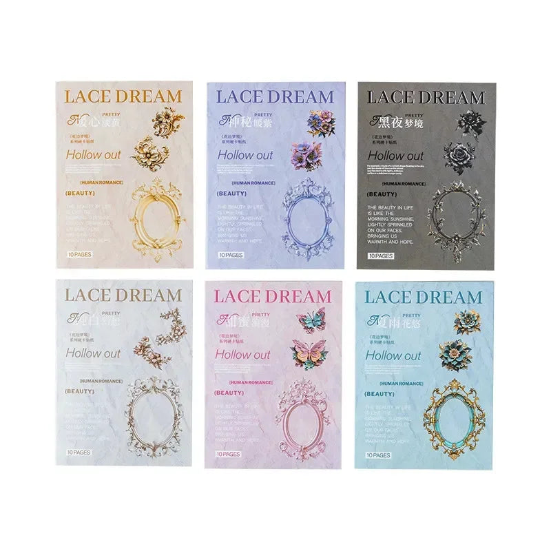 Lace Dream Frame Collage Sticker Pack (10 Pcs) - KawaiWorld