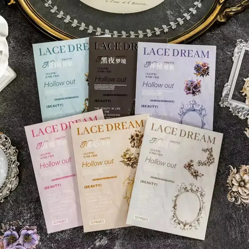 Lace Dream Frame Collage Sticker Pack (10 Pcs) - KawaiWorld