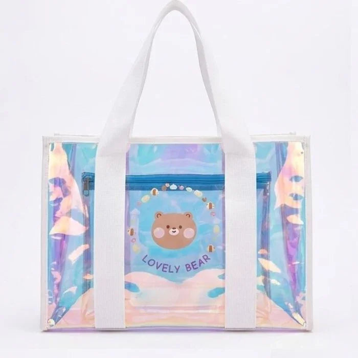 Lovely Bear Holographic Tote Bag