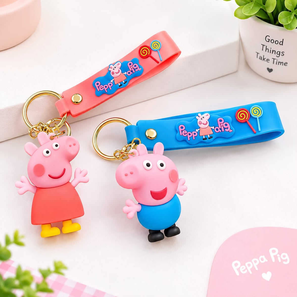Adorable Peppa Pig Cartoon Keychain